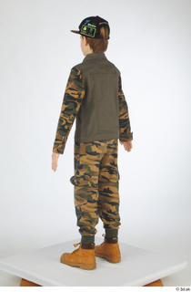  Novel beige workers shoes camo jacket camo trousers caps  hats casual dressed standing whole body 0004.jpg